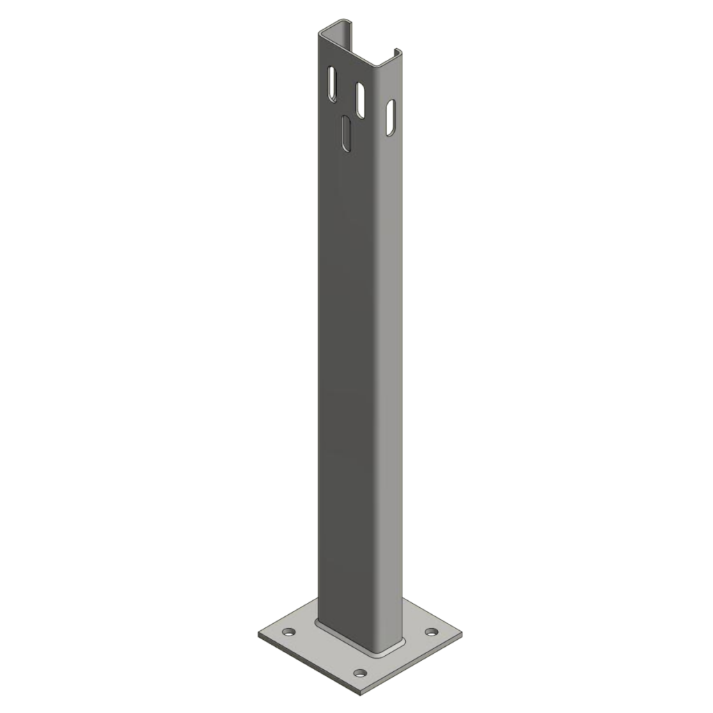 Poste C120x55x4 con placa 200x200x8 | Resistencia y durabilidad